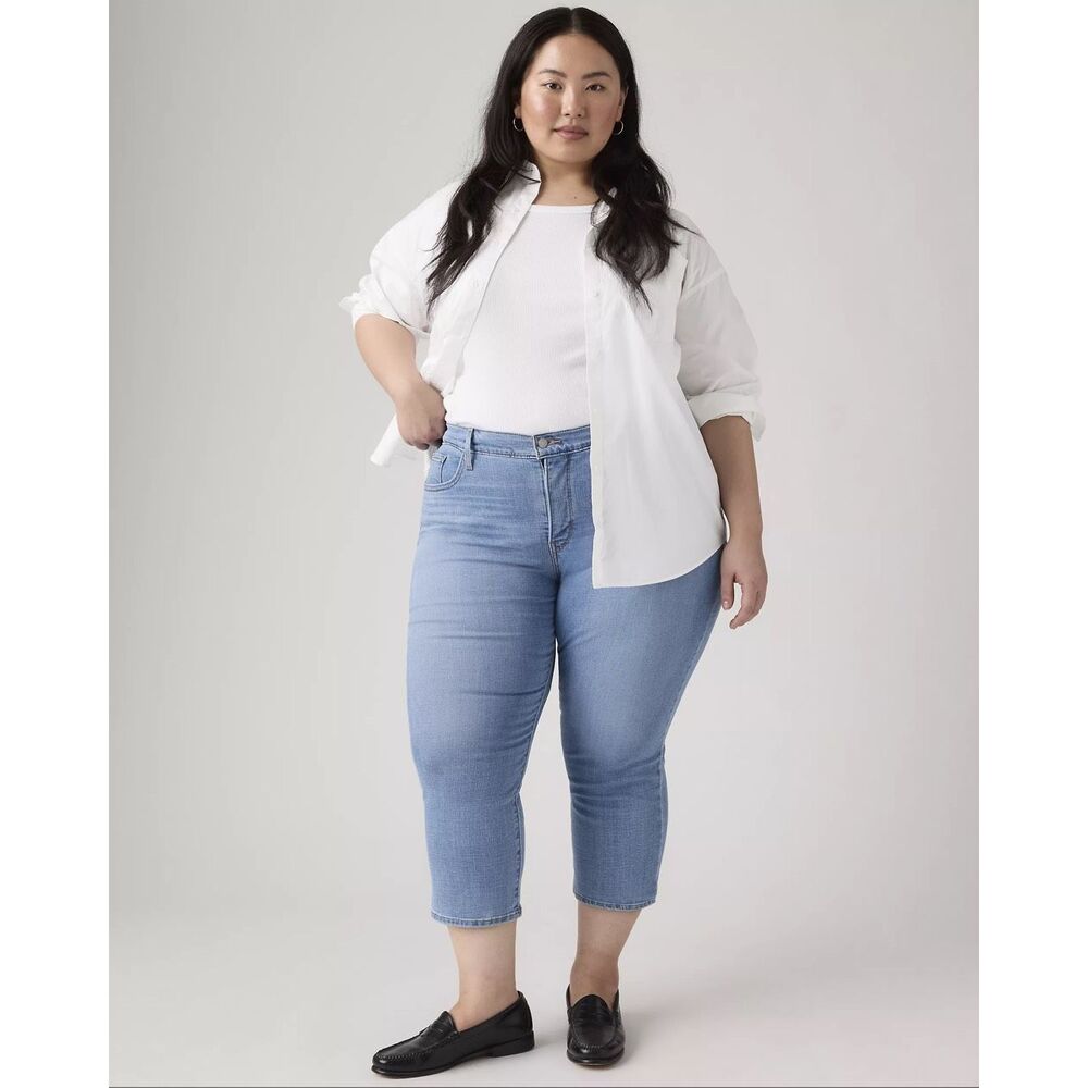 Levi's 311 Shaping Skinny Capri Jeans Lapis Level Light Wash 22W - Picture 2 of 6